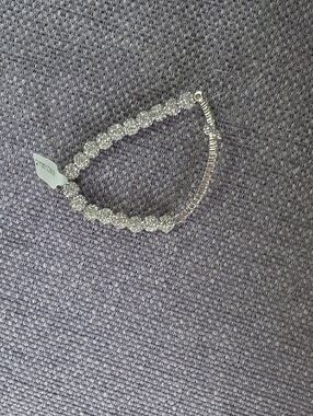 Elegant Silver-Tone Crystal Cross Bracelet - Women Jewelry